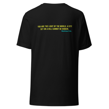 Christian T-Shirt | Matthew 5:14 Bible Verse | Let's Glow Apparel | Standard Edition