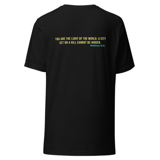 Christian T-Shirt | Matthew 5:14 Bible Verse | Let's Glow Apparel | Standard Edition