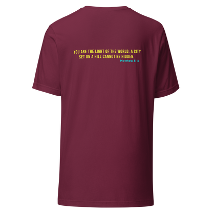 Christian T-Shirt | Matthew 5:14 Bible Verse | Let's Glow Apparel | Standard Edition